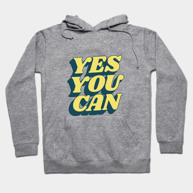 Yes You Can in Peach Fuzz and Yellow Hoodie by MotivatedType